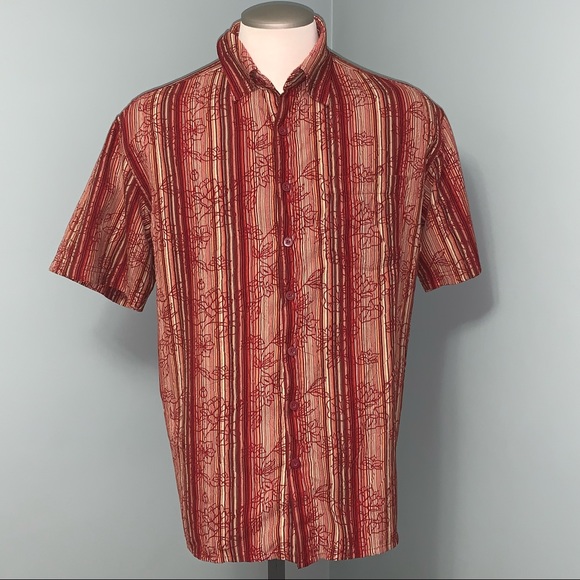 POINT ZERO Hawaiian tropical button down short sleeve shirt cruise wear - Picture 2 of 12